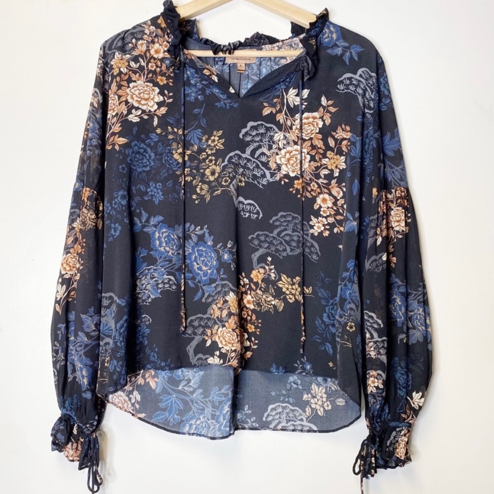 Kachel x Anthropologie Floral Ruffle Blouse